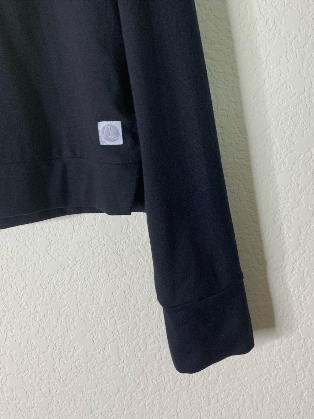 Rhoback womens black tempo performance crop hoodie S - Picture 2 of 8